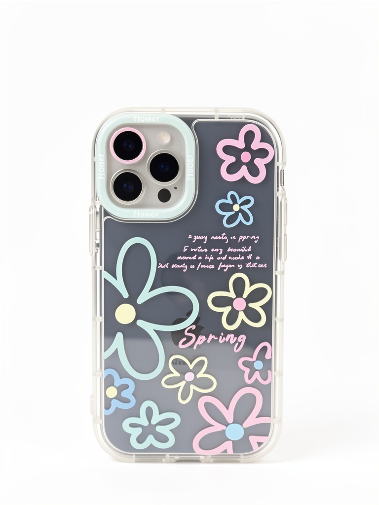 iPhone 12 normal/12 pro Flower case transparente