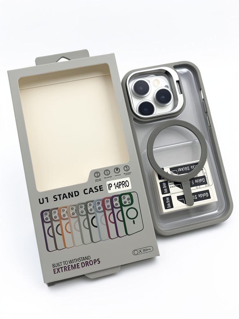 IPhone 14 Pro Stand Case gris