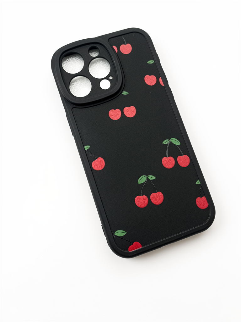 iPhone 15 pro Max Case cerezas negro