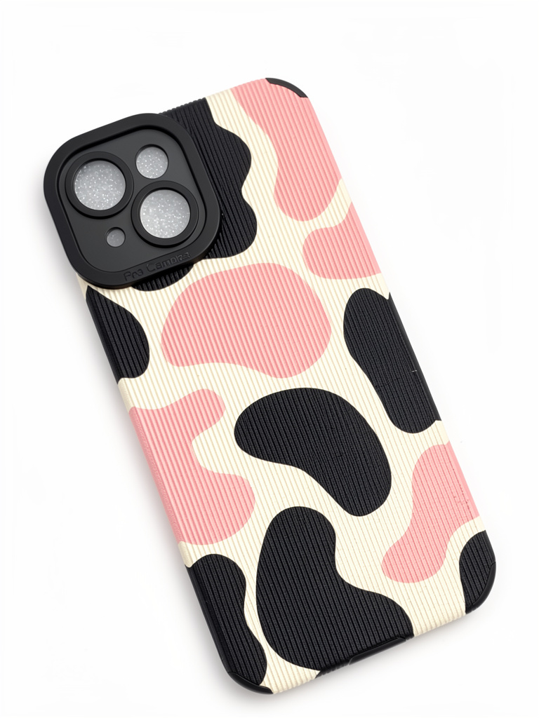 iPhone 15 normal Case vaca rosa