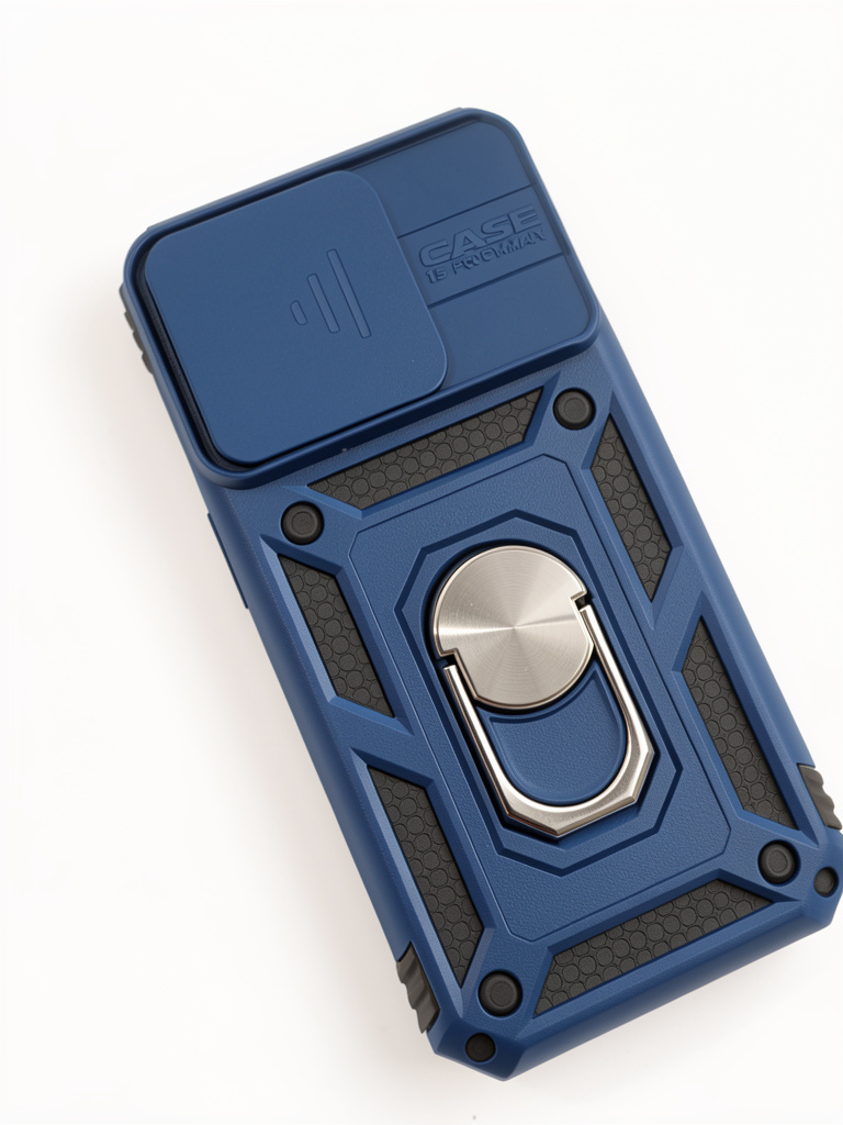 iPhone 14 Pro Case azul militar con anillo