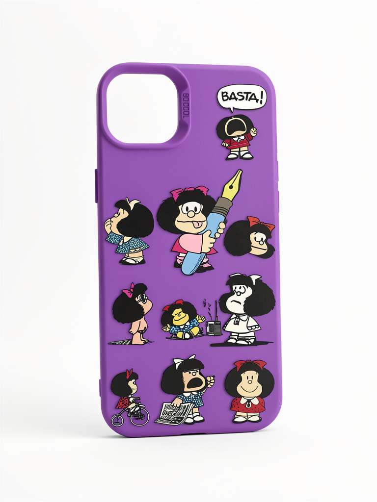 iPhone 14/15 plus Funda morada Mafalda