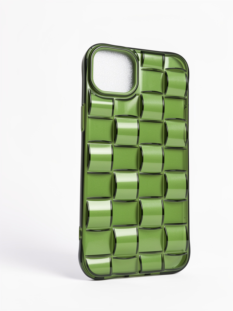 iPhone 14/15 plus Case verde cuadriculado