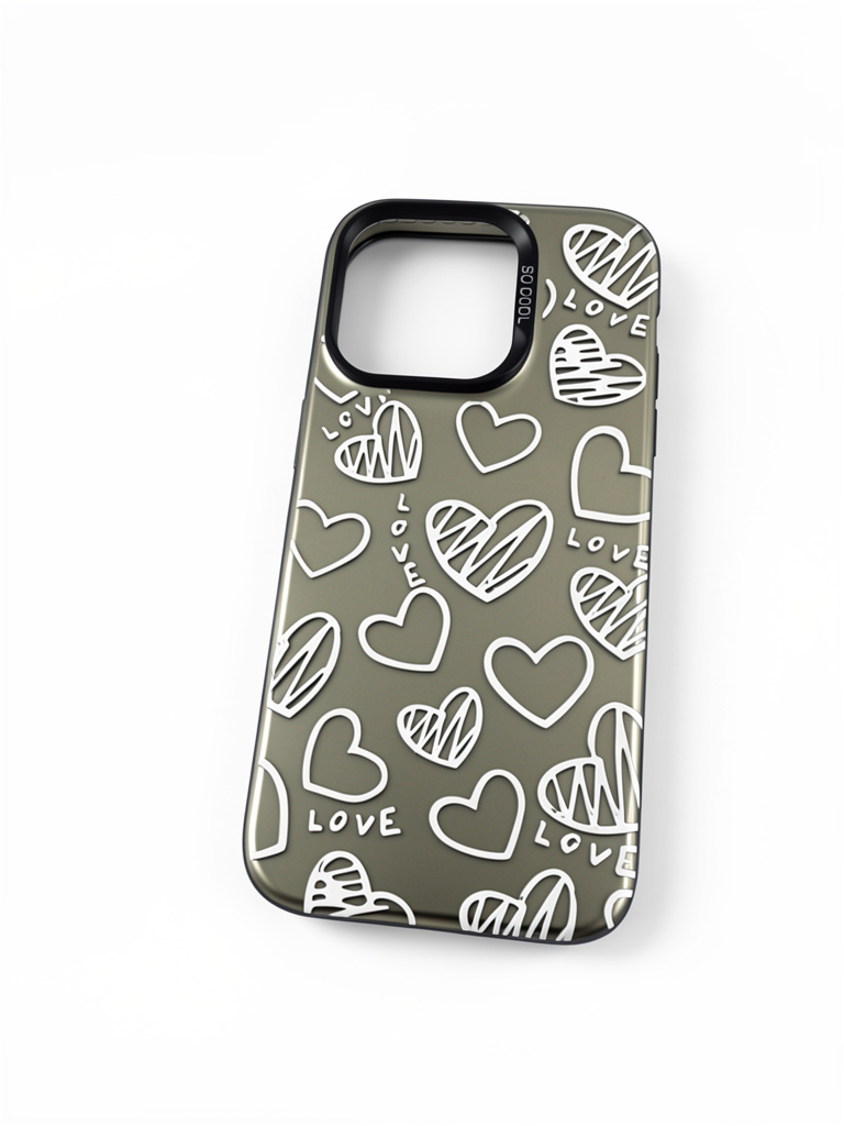 CASE 16 PRO CORAZÓN DE PLATA