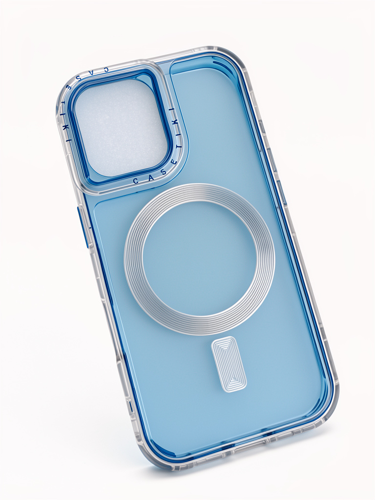 iPhone 16 normal 360Case azul transparente