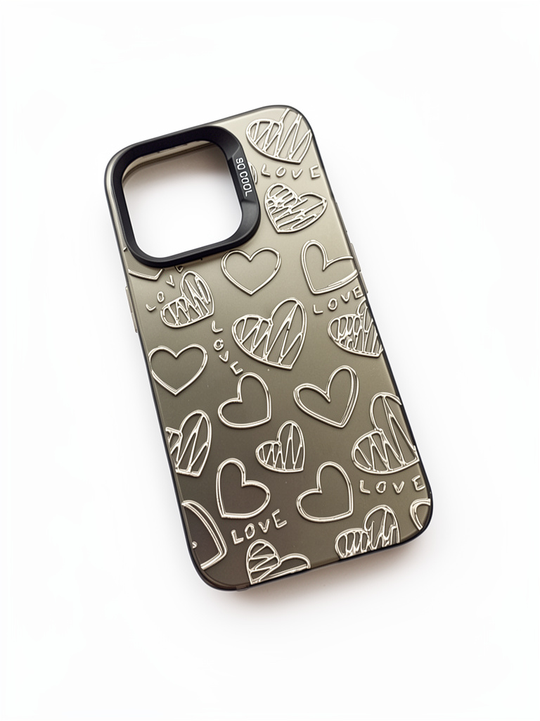 CASE 14 PRO CORAZÓN DE PLATA