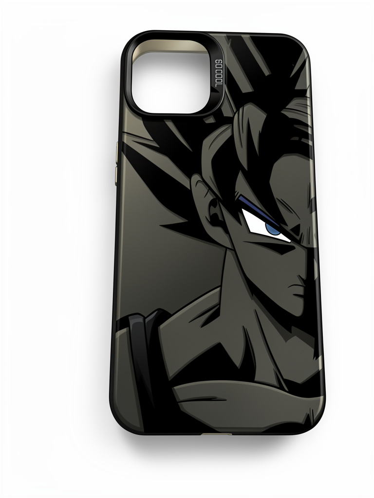 iPhone 12 normal/12 pro funda negra anime