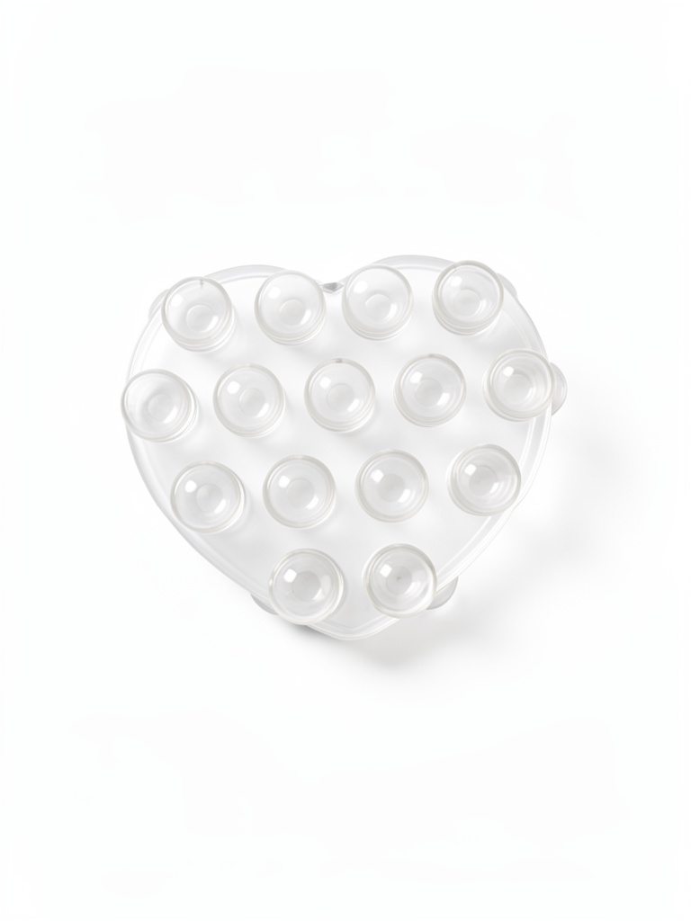 Ventosa doble corazon transparente
