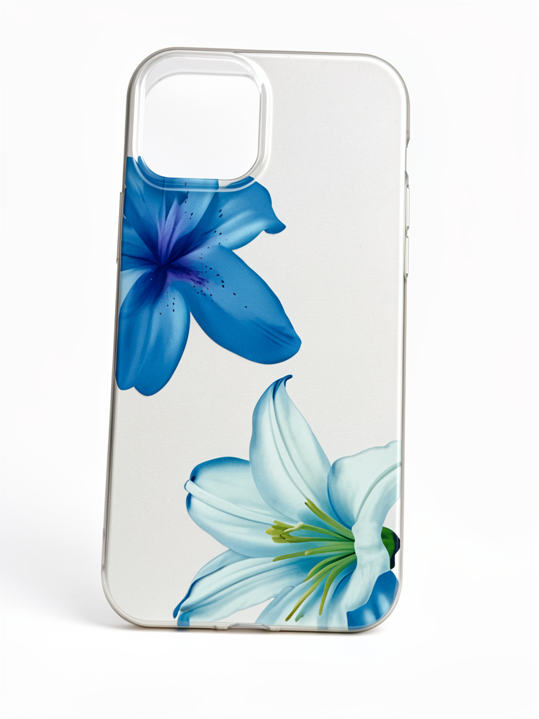iPhone 12normal/12 pro Funda floral azul