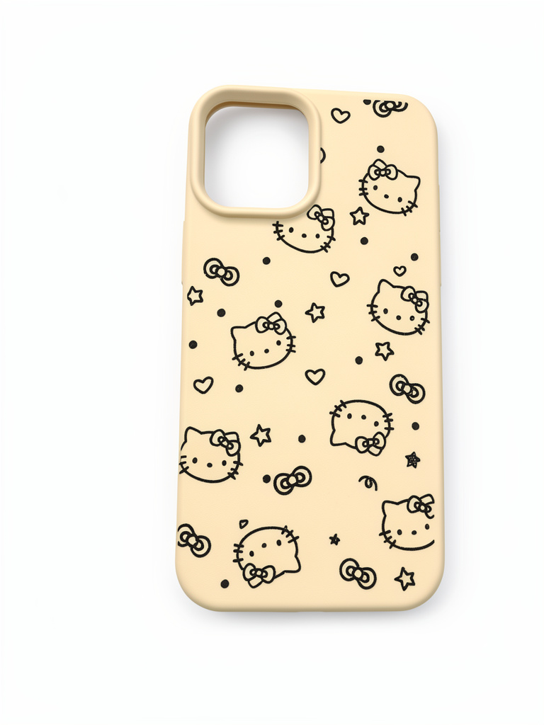 iPhone 12 normal/ 12 proFunda Hello Kitty crema