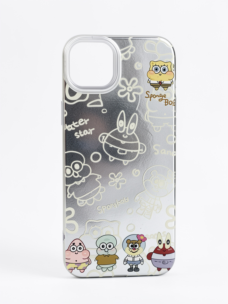 IPHONE 14/15 plus Funda SpongeBob plateada