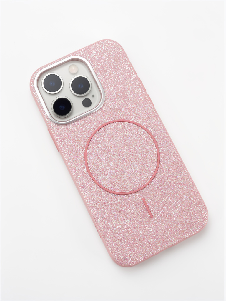 iPhone 16 pro Case rosa glitter MagSafe