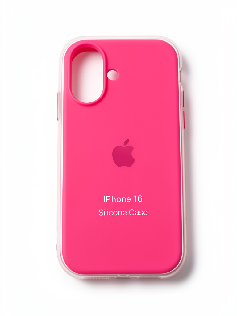iPhone 16 normal Apple Case silicona fucsia