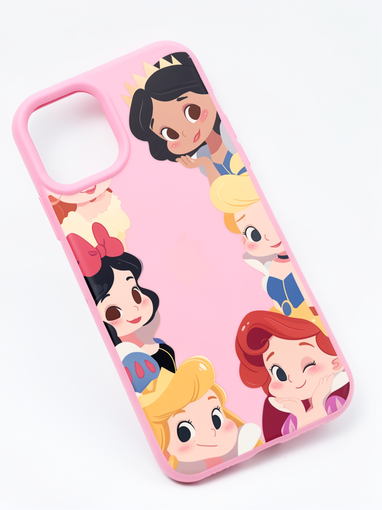 iPhone 12 normal/12 pro Case princesas rosa
