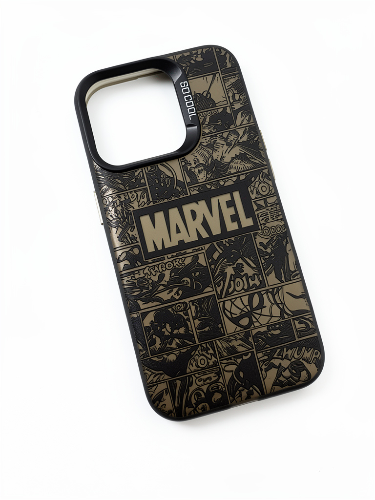 iPhone 15 pro Marvel case negro