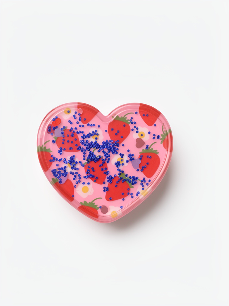 popsocket Corazon fresa rosado