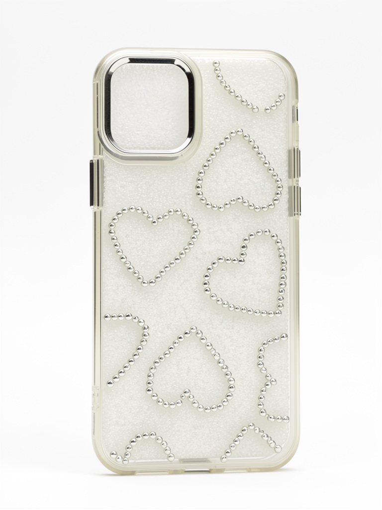 iPhone 12normal/ 12 pro Funda transparente corazones