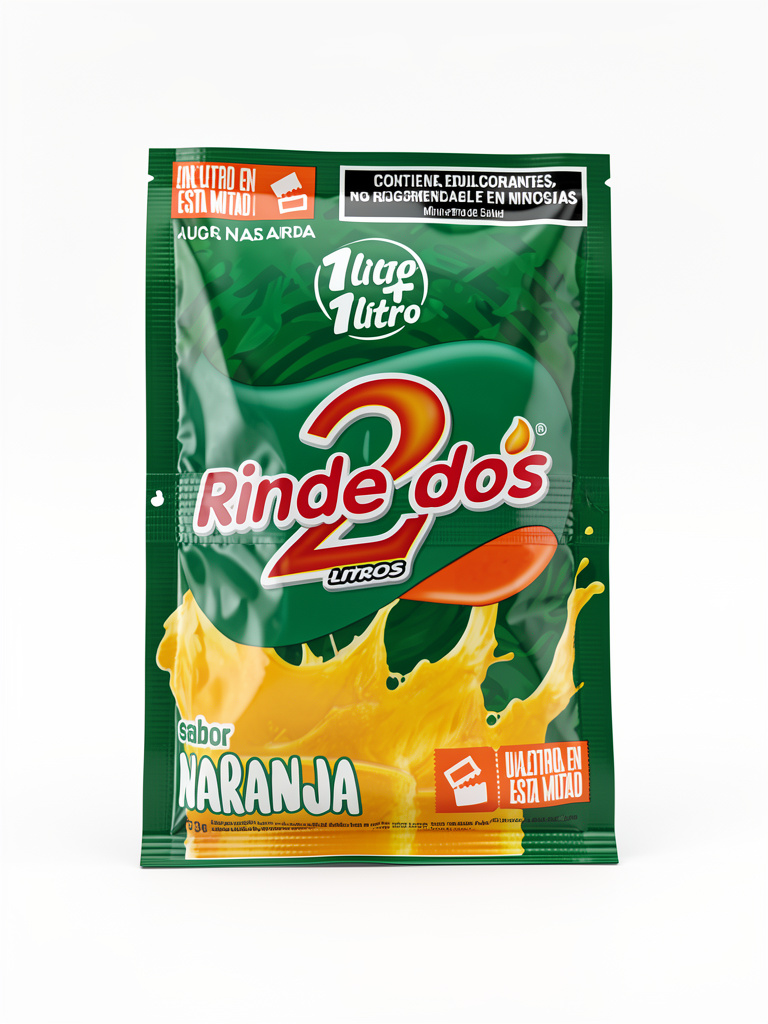 Jugos en sobre - Rinde 2 Naranja