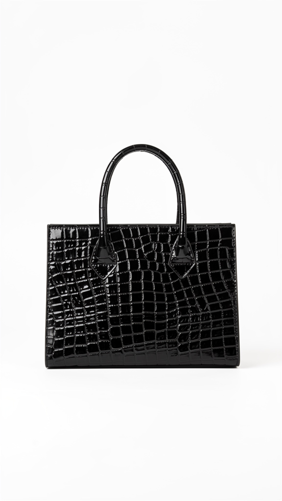Cartera negra cocodrilo