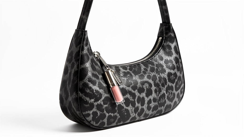 Cartera negra estampada