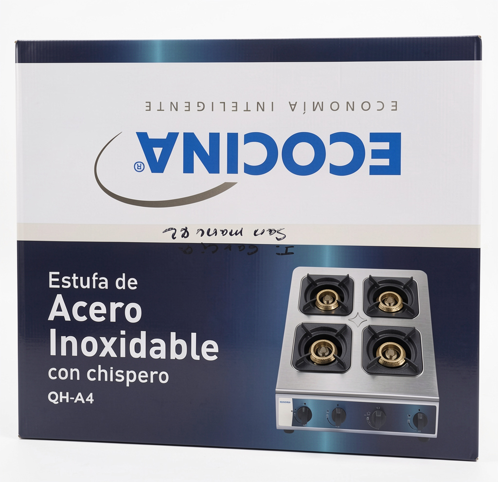 ESTUFA GAS 4 QUEMADORES ACERO INOXIDABLE 4 GAS