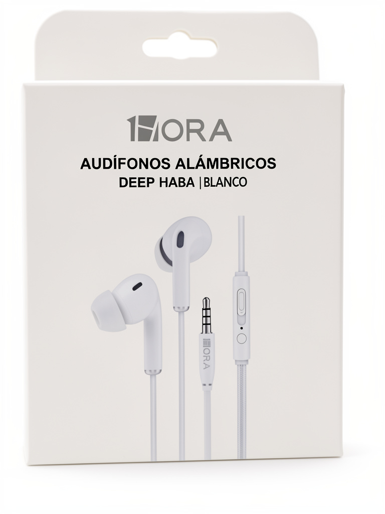AUDIFONOS AUTE123 ALÁMBRICOS 3.5M 1 HORA BLANCO
