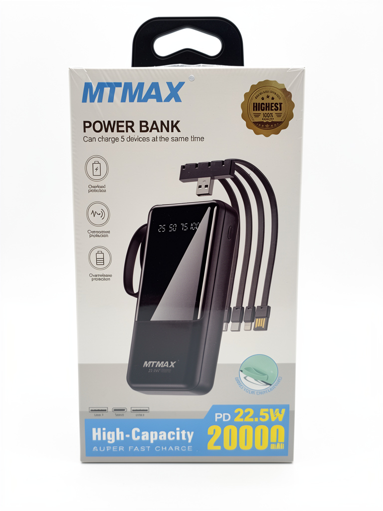 BATERÍA PORTÁTIL 20000 MTMAX  22.5w