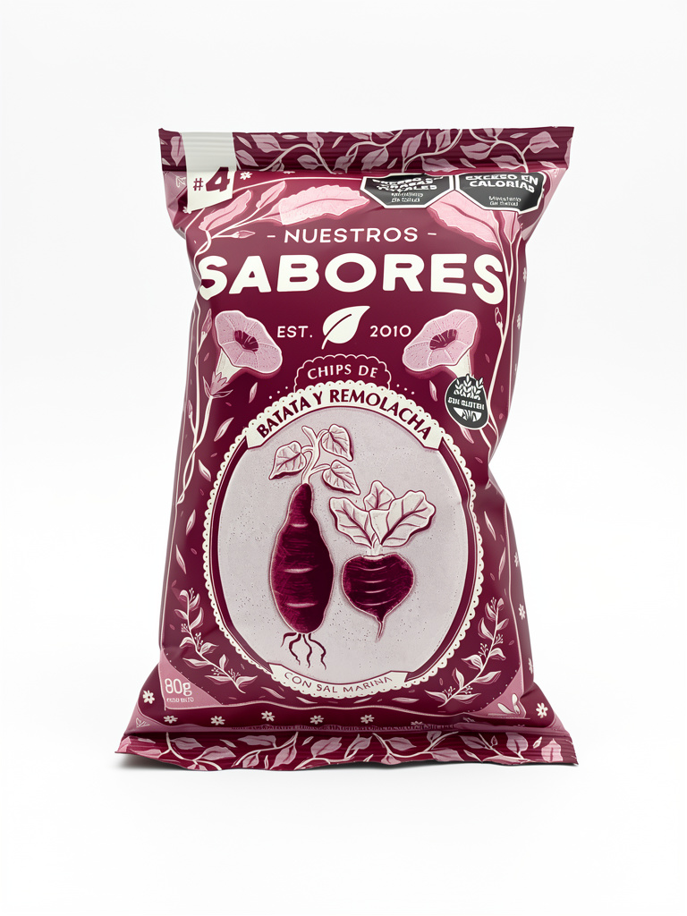 Nuestros Sabores chips batata y remolacha