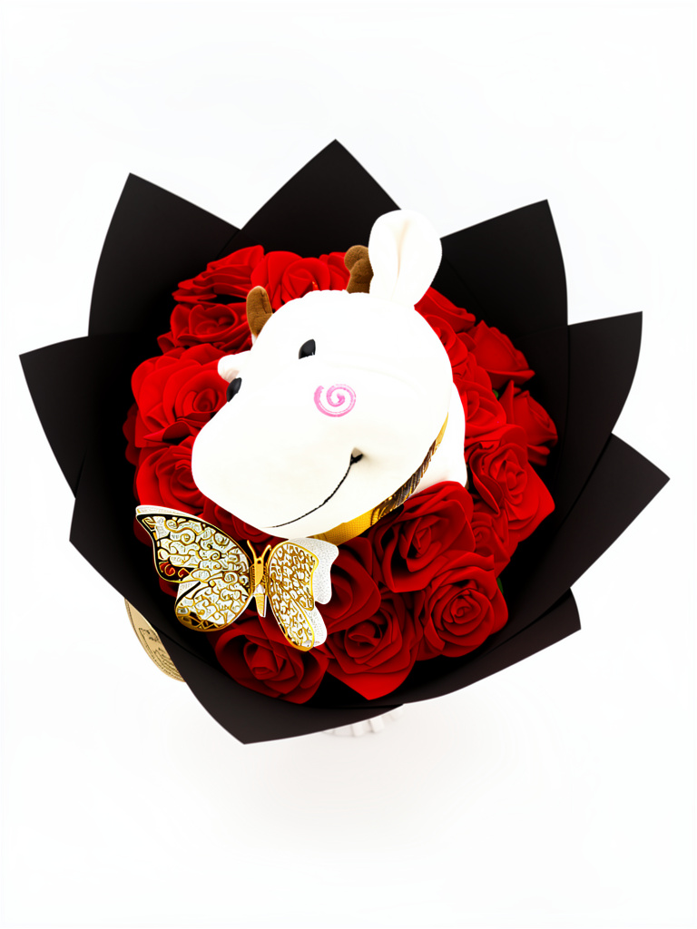 25 Rosas eternas con peluche