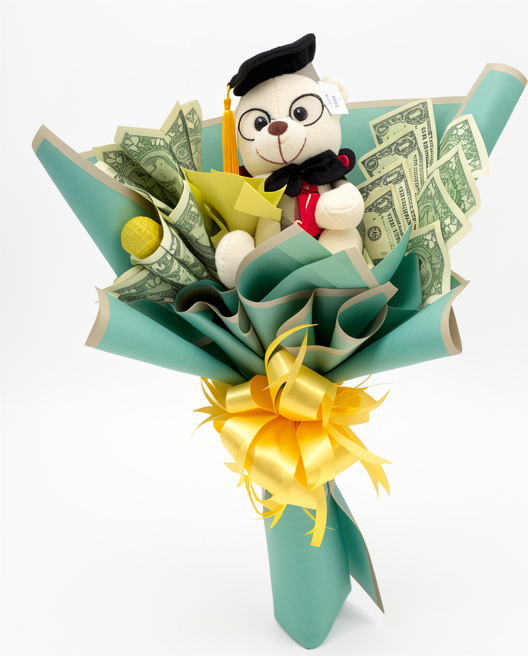 Arreglo de Graduación Peluche y Dinero