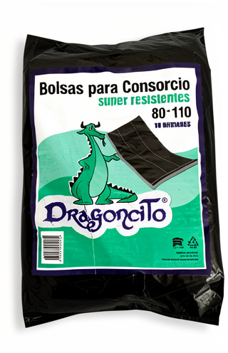 Bolsas de Consorcio 80x110 Cm. P/10 Bolsas Dragoncito Reforzada BD Negro