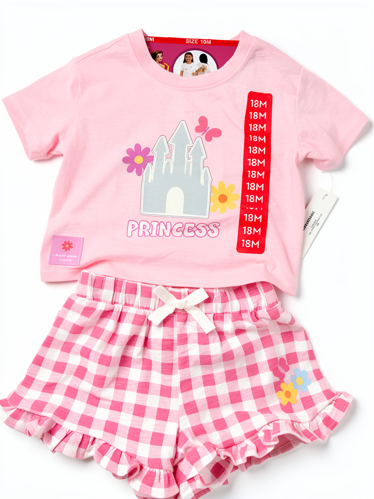Conjunto princesa rosado talla: 18m