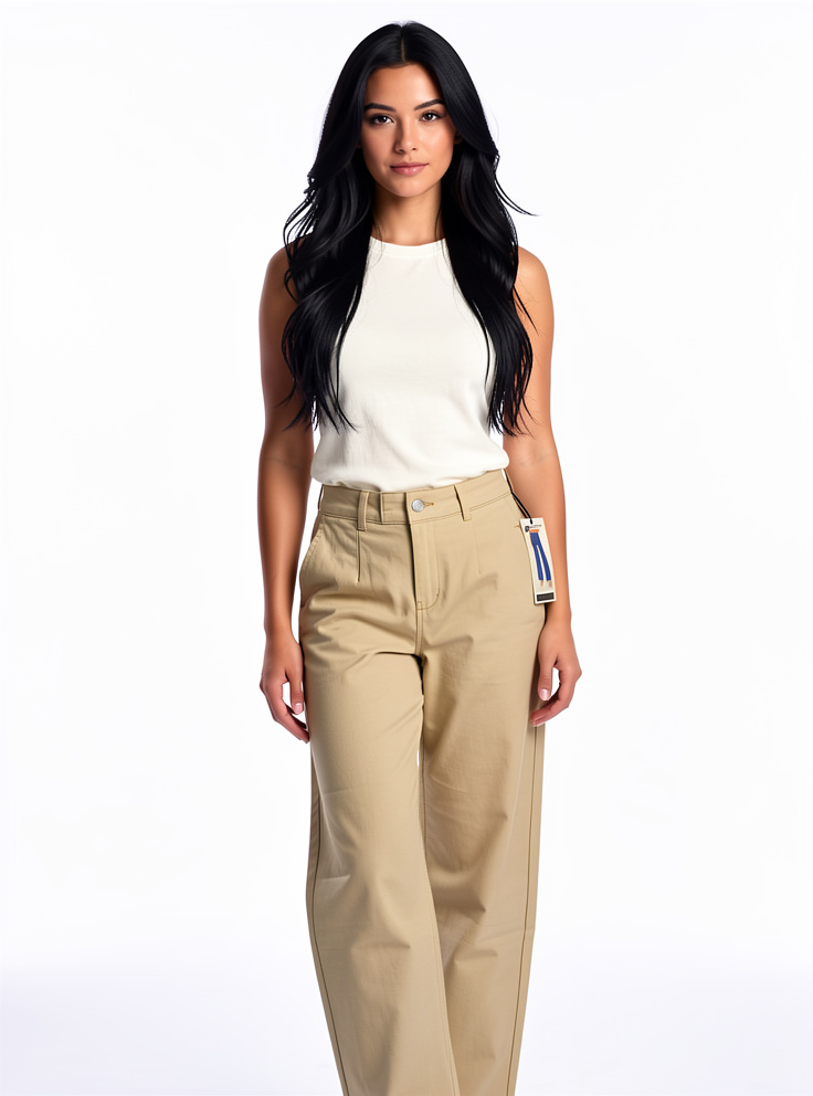 Pantalón Casual (Crema / Caqui)