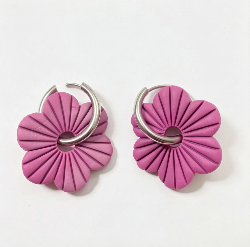 Flores rosadas argolla