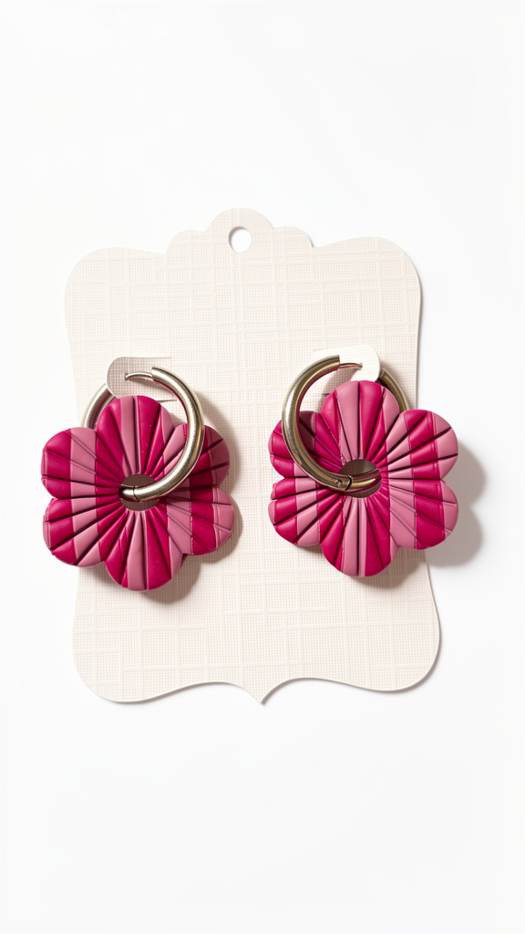 Flores ralladas rosadas argolla