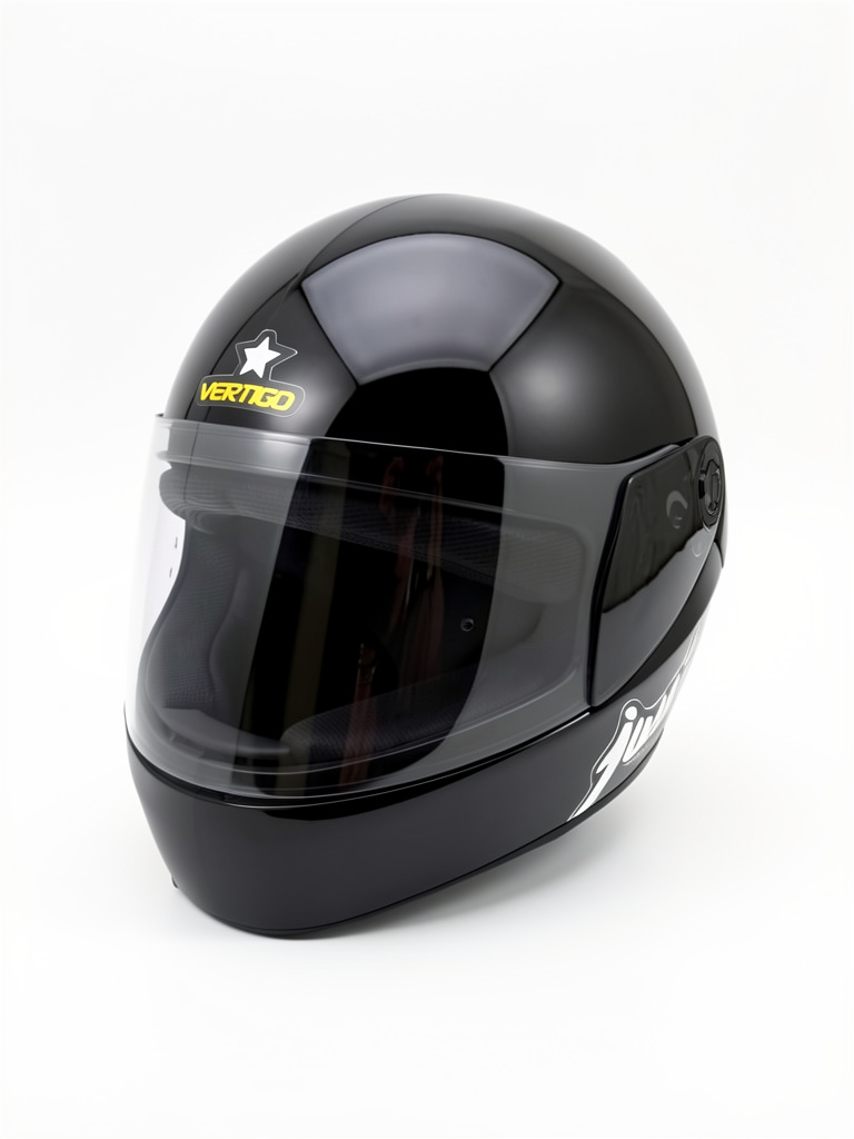 [jlik1500nom] casco vertigo junior negro brillante m