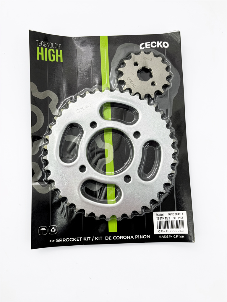 [gk105000039] kit transmision corona y piñon zanella hj 125 15/39
