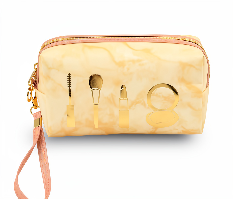 Cosmetiquera Color Mármol Chic- Portátil Y Elegante, Organizador De Cosméticos De Viaje