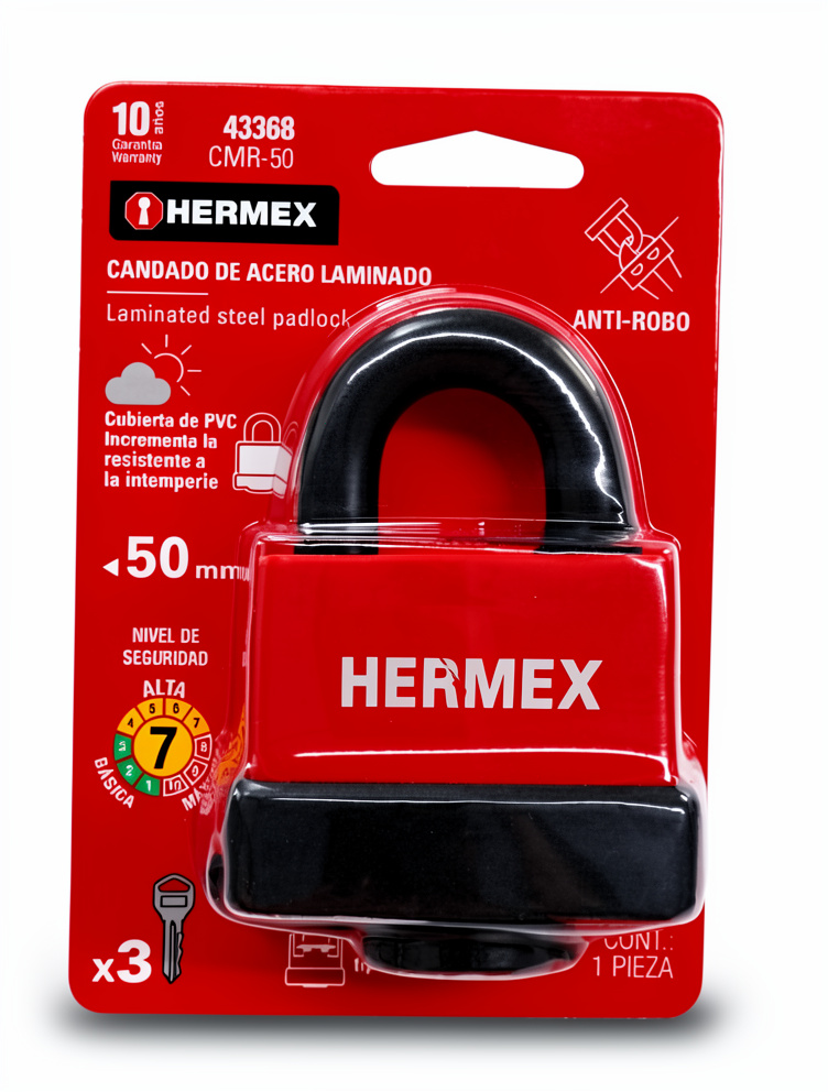 Candado de acero laminado hermex 50 mm