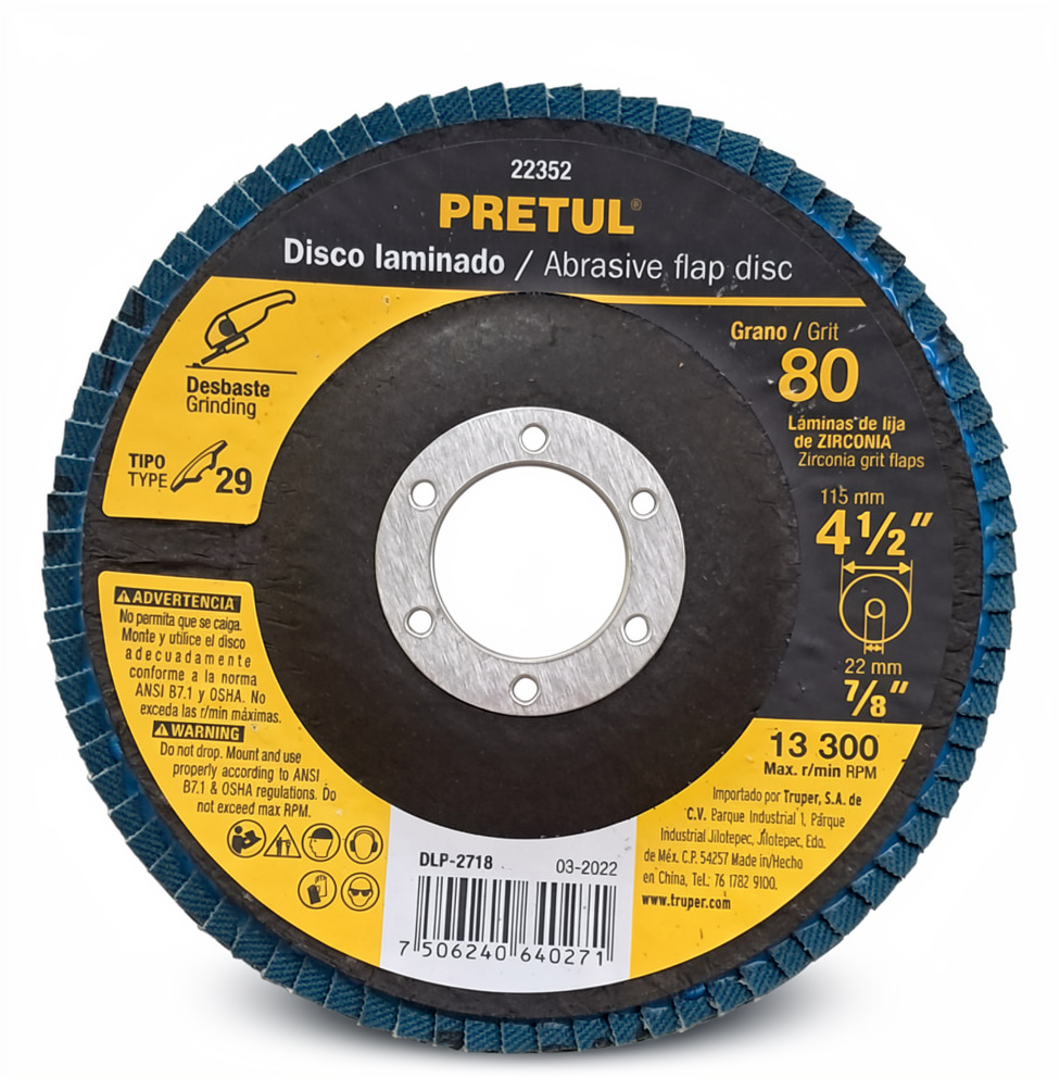 Disco laminado grano 4 1/2" pretul