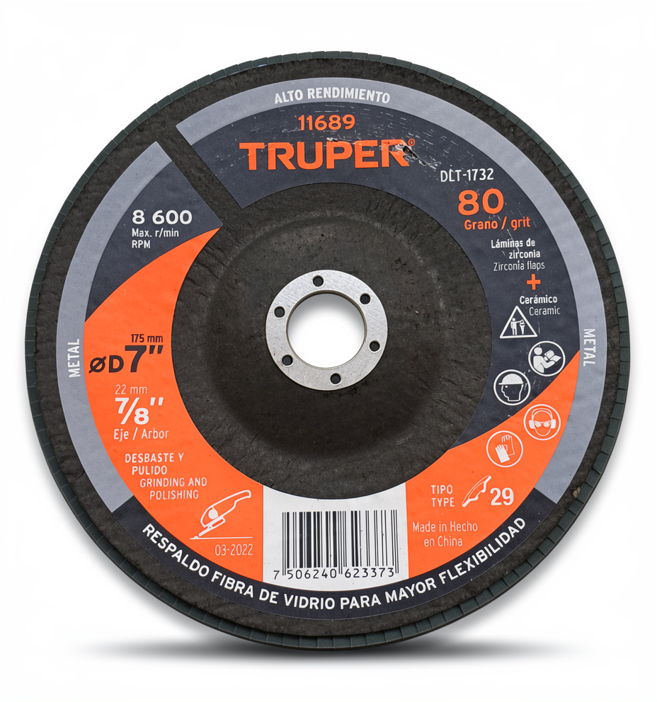 Disco laminado grano 7" truper