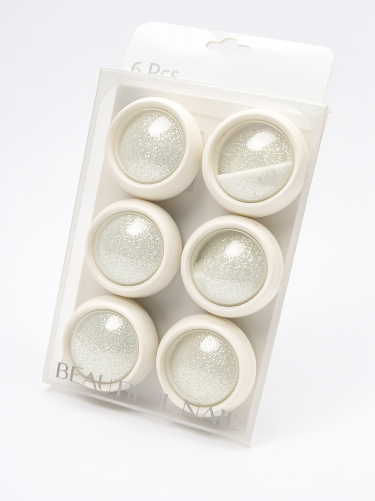 Deco glitters blancos 6 piezas