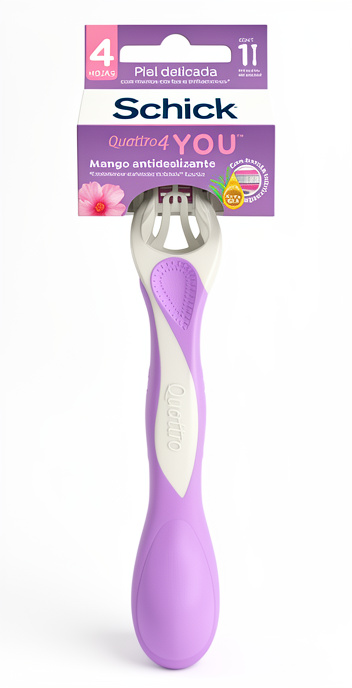PRESTOBARBA SCHICK QUATTRO MUJER 4 HOJAS MAQUINA DE AFEITAR
