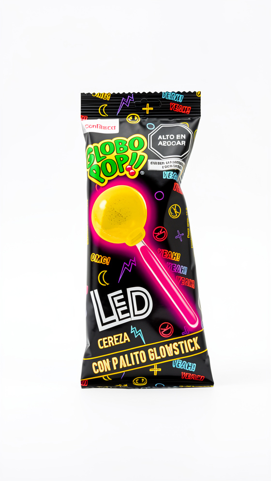 CHUPETIN GLOBO POP LED CEREZA