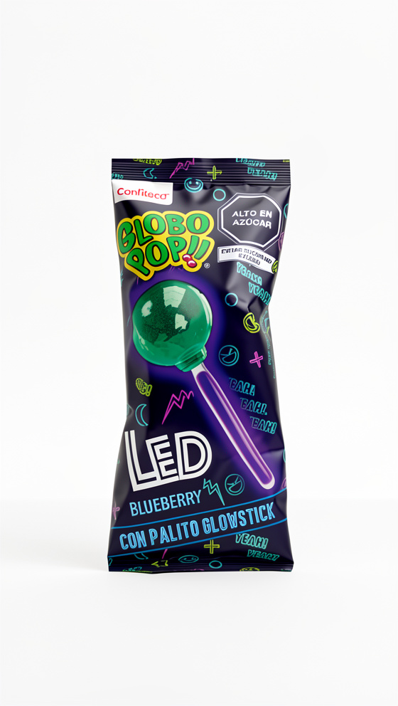 CHUPETIN GLOBO POP LED BLUEBERRY
