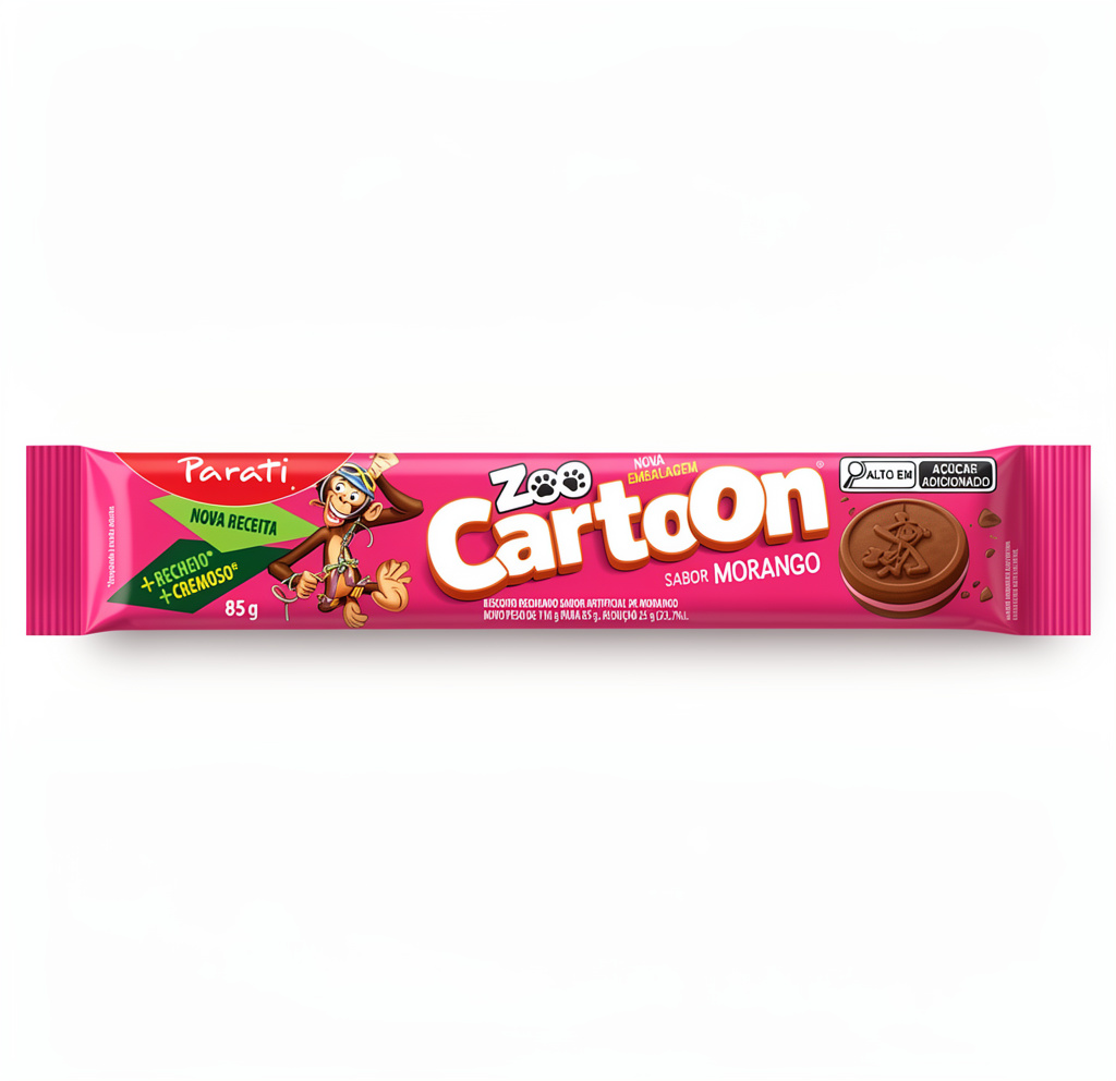 Biscoito Cartoon sabor morango 85g