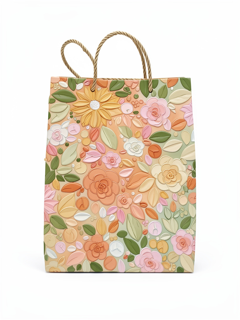 Bolsa de regalo mediana alto relieve y escarcha