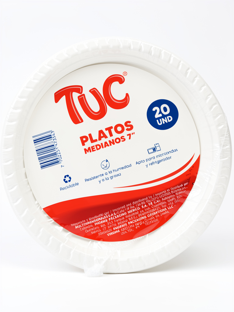 Paquete de plato  plastico mediano  7" *20