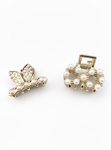 Mini pinzas perla en metal