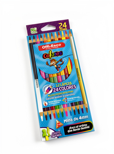 Lápices de colores offi esco doble punta mina 4mm